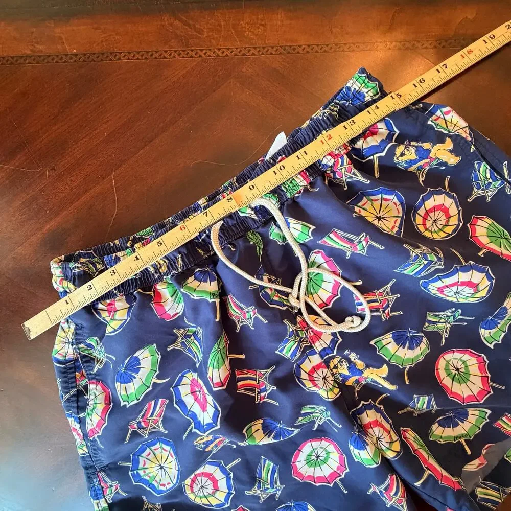 Polo Ralph Lauren Traveler Classic Swim Trunk 5.75 XL Umbrella Bear logo lined